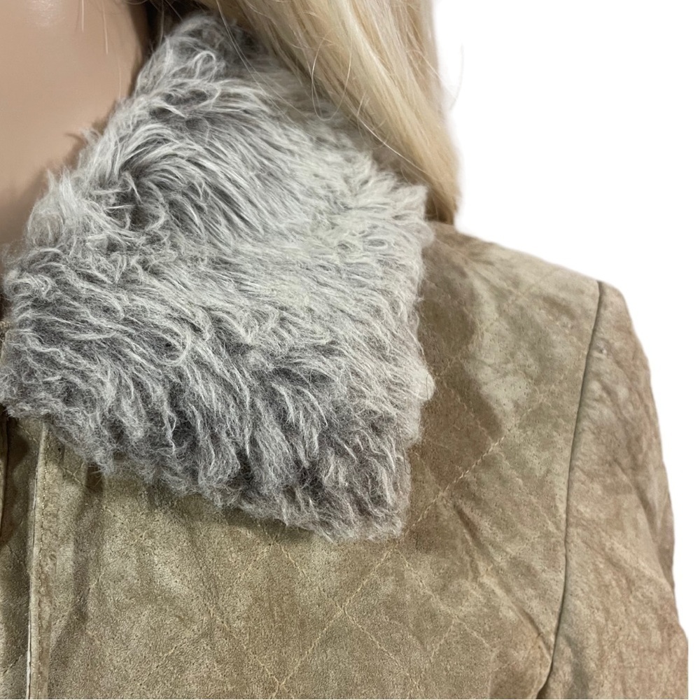 Loft tan suede and faux fur jacket - Picture 3 of 11